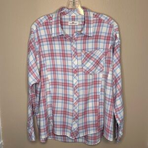 Vineyard Vines Plaid Button Down Weekend Shirt Size 8 Pink Blue